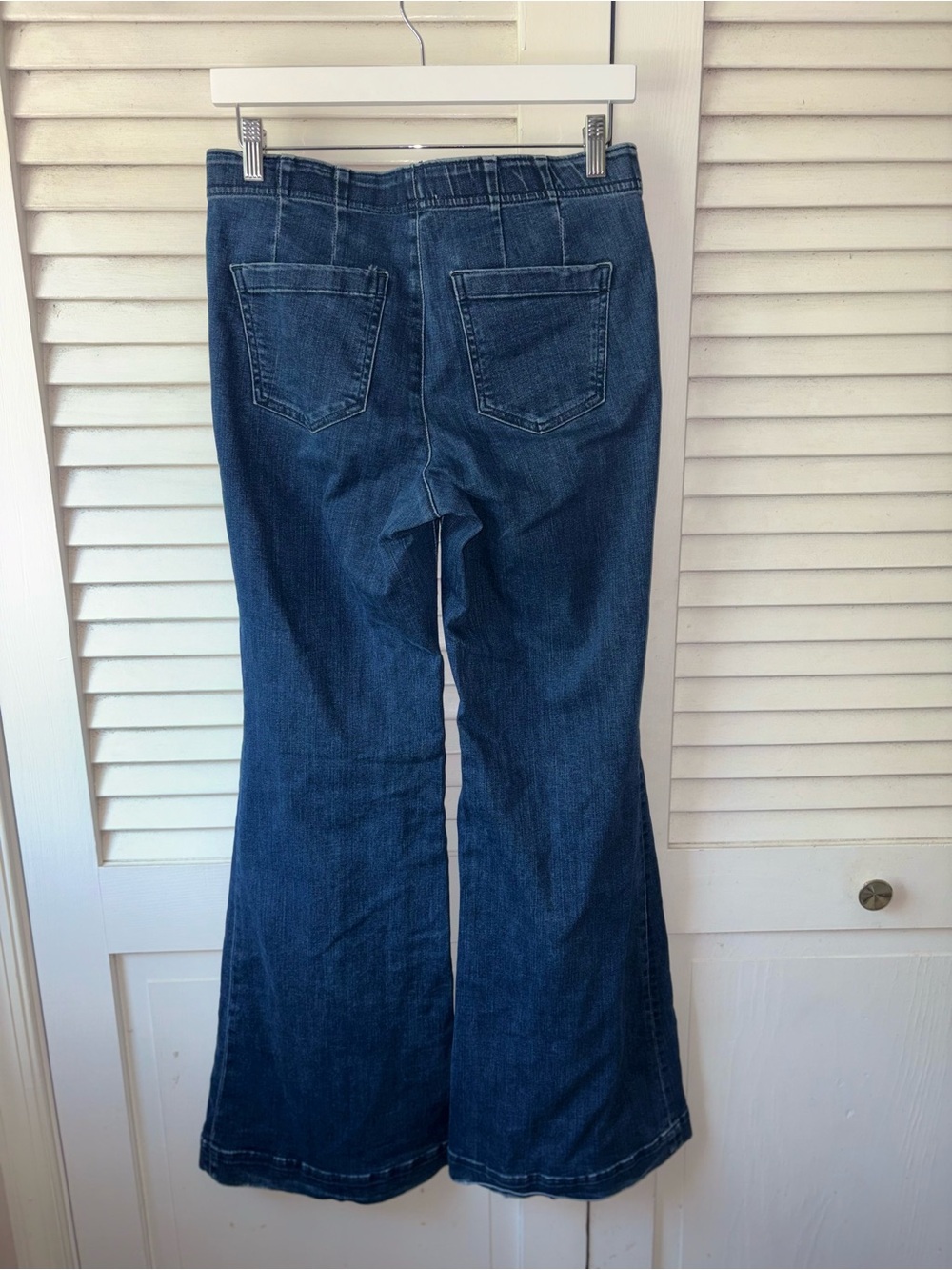 Anthropologie Pilcro Pull On Flare Jeans 28 Dark Wash High Rise Stretch Denim - Picture 4 of 7